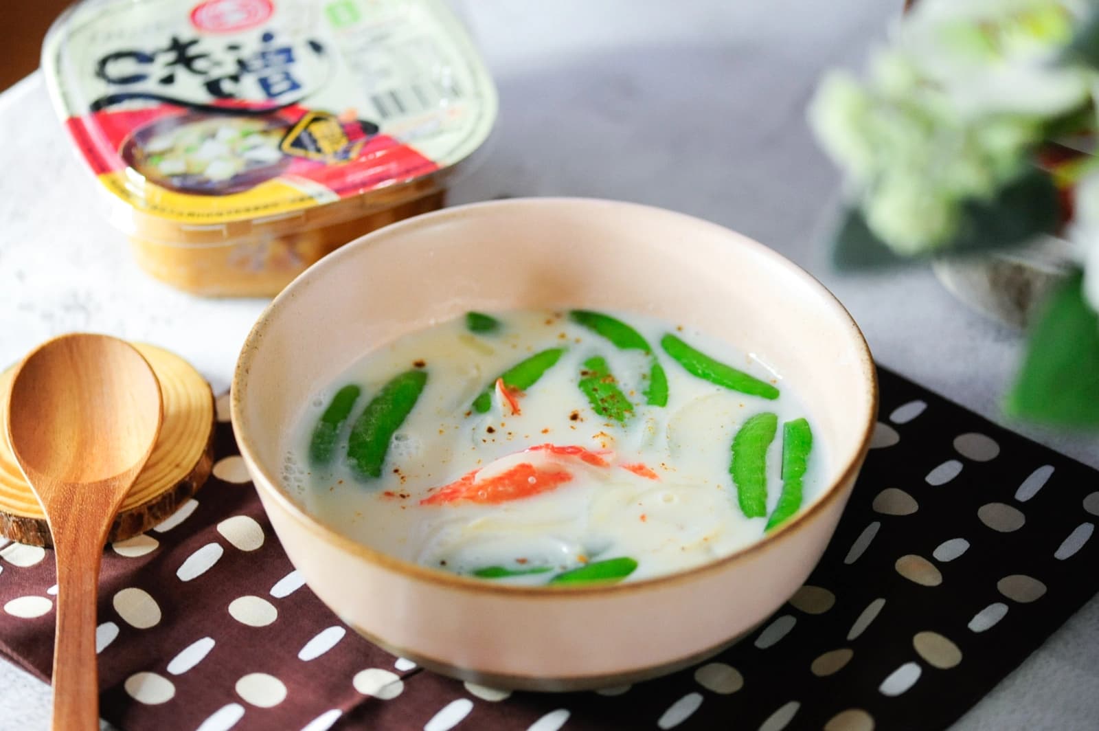 味噌豆乳甜豆湯